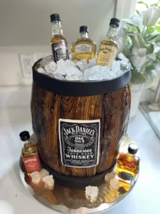 image of a 3D Jack Daniel's Cake